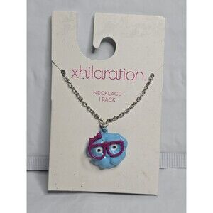 Xhilaration Blue Dog With Glasses & Bow Necklace